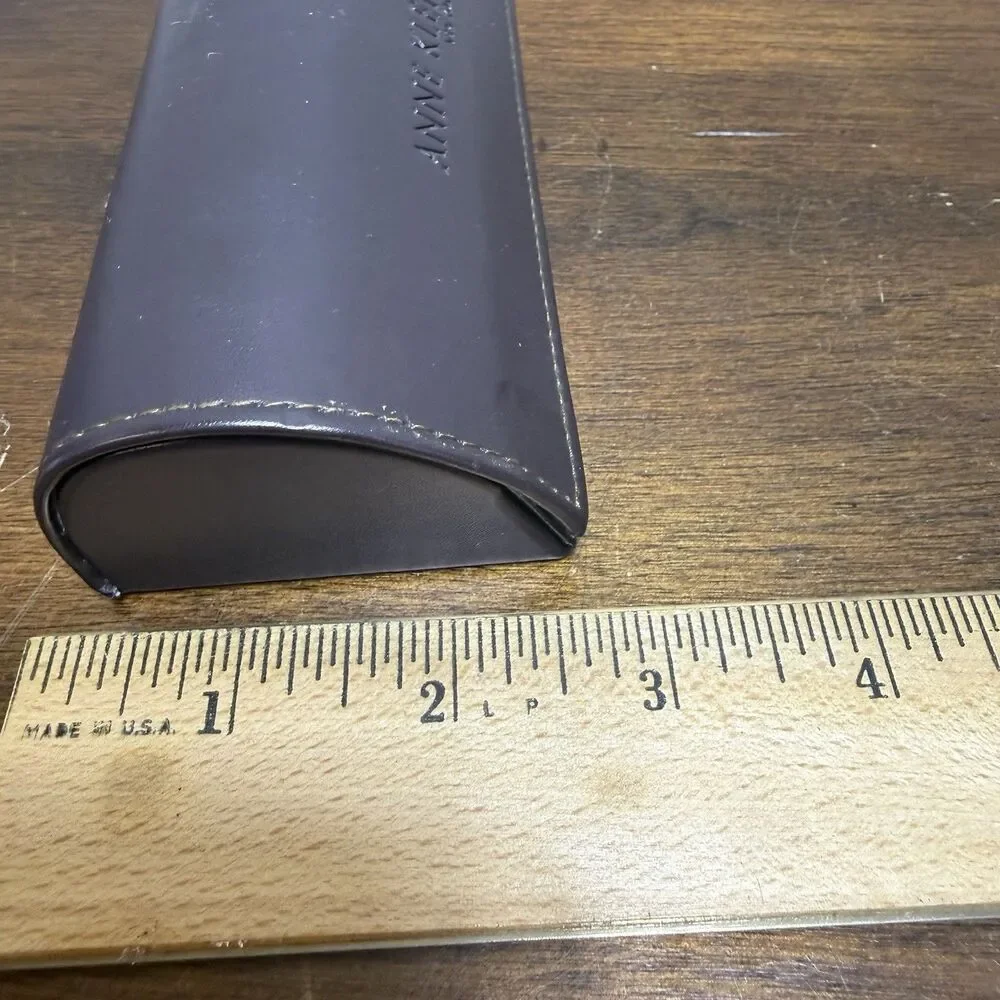 Anne Klein Sunglasses Case Deep Purple Almost Brown Hardcase Faux Leather